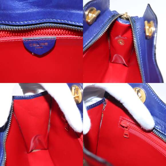 CELINE Chain Shoulder Bag Leather Multicolor Gold - Picture 12 of 13